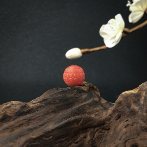 柿子红南红回纹珠