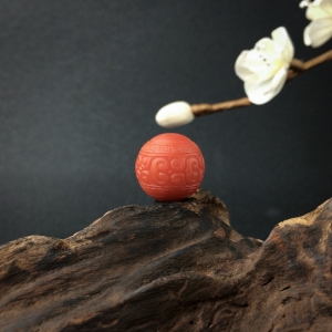 柿子红南红回纹珠