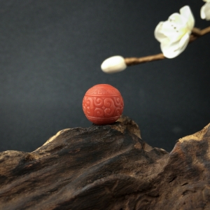 柿子红南红回纹珠