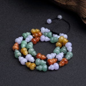 糯种福禄寿翡翠葫芦项链