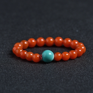 玫瑰红南红手串