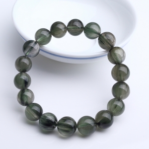 11.5mm绿发晶手串