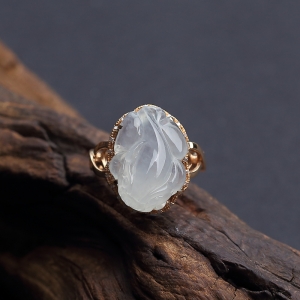 18K镶冰种翡翠貔貅戒指