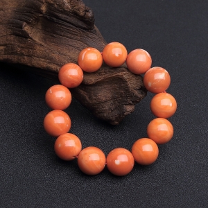 16mmMOMO橘色珊瑚手串
