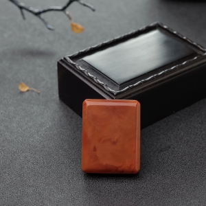 柿子红南红无事牌吊坠