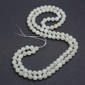 10mm新疆和田青白玉山料长链