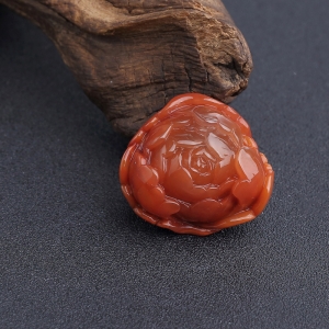 柿子红南红花吊坠