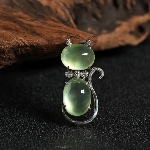 银镶葡萄石吊坠