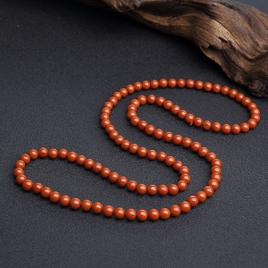 7mm柿子红南红108佛珠
