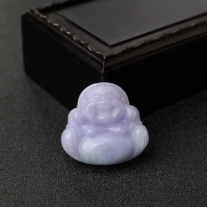 糯种俏色翡翠佛吊坠