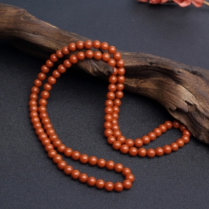 7.5mm柿子红南红108佛珠
