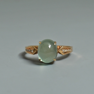 18k镶钻葡萄石戒指