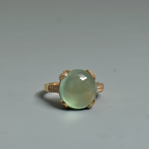 18k镶钻葡萄石戒指