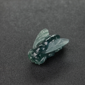 糯冰种暗绿翡翠蜜蜂吊坠
