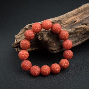 15.5mm柿子红南红回文珠手串