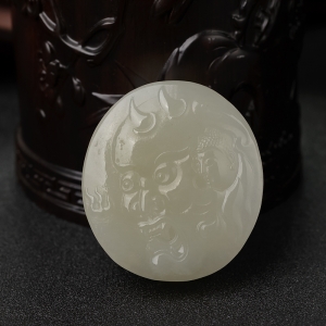 俄料青白玉山料一念之间皮带扣