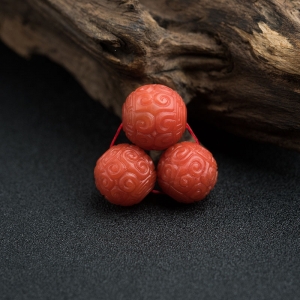 柿子红南红回文珠（三件）