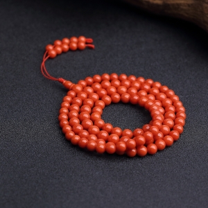 5.5mm沙丁朱红珊瑚108佛珠