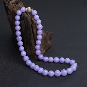 18K金镶钻糯种紫罗兰翡翠塔链