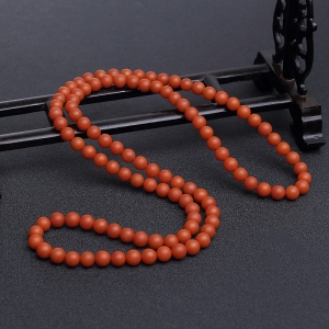 8mm柿子红南红108佛珠