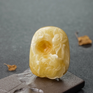 白花蜜蜜蜡花开富贵吊坠