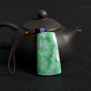 糯种飘翠翡翠节节高升吊坠