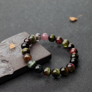10mm猫眼彩虹碧玺手串