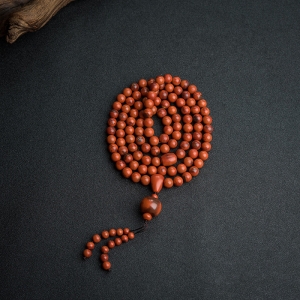 8mm柿子红南红108佛珠