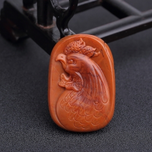 柿子红南红官上加官吊坠