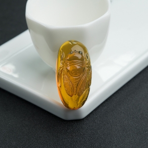 墨西哥蓝珀一鸣惊人吊坠