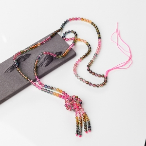 4.5mm彩虹碧玺毛衣链