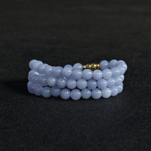 糯种浅紫翡翠项链