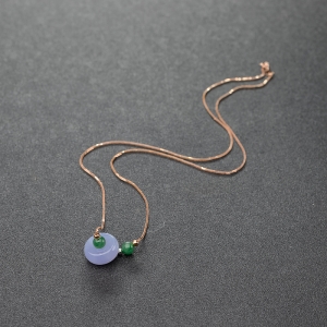 糯种紫罗兰翡翠项链