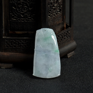 糯种飘翠翡翠节节高升吊坠