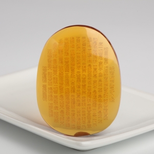 金红珀心经吊坠