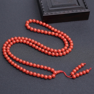 7.5mm沙丁朱红珊瑚108佛珠