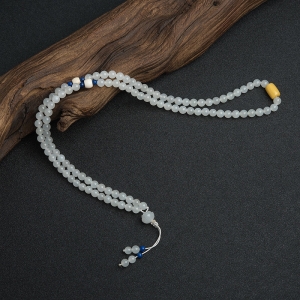 6mm俄料白玉山料108佛珠