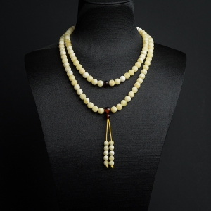 7mm白花蜜蜡108佛珠