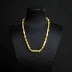 白花蜜蜡桶珠项链