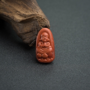 柿子红南红宝宝佛吊坠