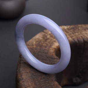 53.5#糯种紫罗兰翡翠圆镯