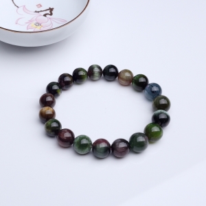 11.5mm猫眼彩虹碧玺单圈手串