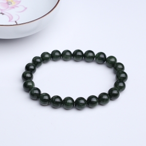 8mm猫眼深绿色碧玺单圈手串
