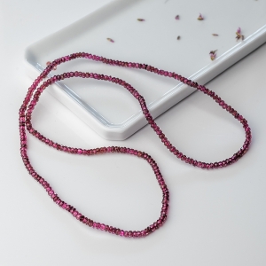 粉色碧玺碟珠多圈手串