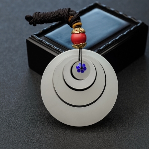 俄料白玉山料代代有钱吊坠