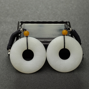 俄料白玉山料平安扣吊坠（两件）