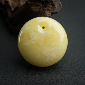 白花蜜蜡平安扣吊坠