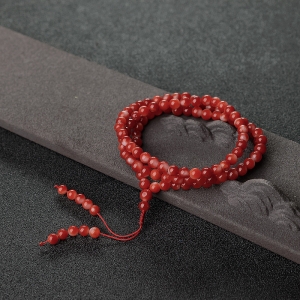 4.5mm阿卡正红珊瑚108佛珠