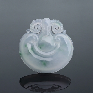 糯冰种飘翠翡翠洋洋得意吊坠