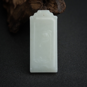 俄料白玉山料一品清廉吊坠